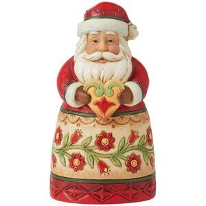 Enesco Jim Shore Heartwood Creek Four Seasons Mini Santa Holding Heart Figurine